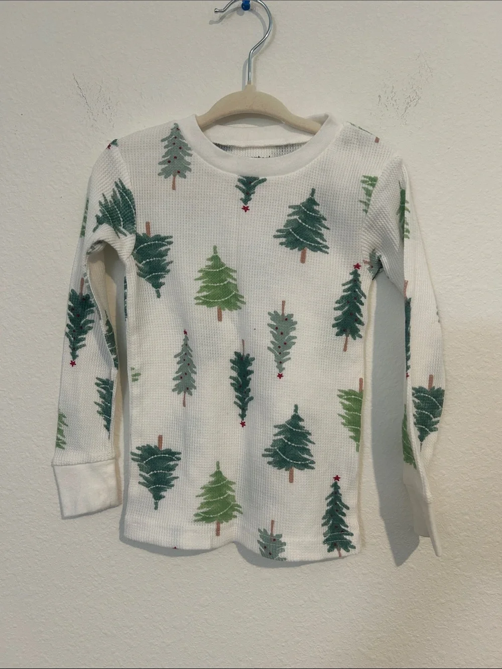Carter's White Holiday Tree Print Pajama Set with Green Trees